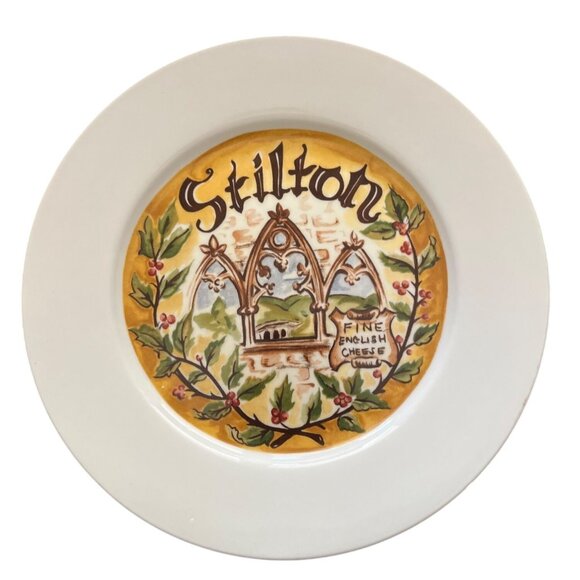 Restoration Hardware Set Of 4 Cheese Plates - Brie Stilton Emmental Parmigiano - Picture 6 of 8